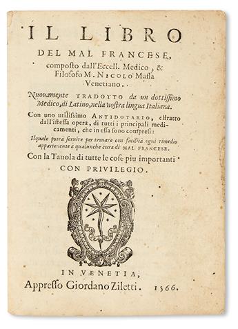 MASSA, NICCOLÒ. Il Libro del Mal Francese.  1566